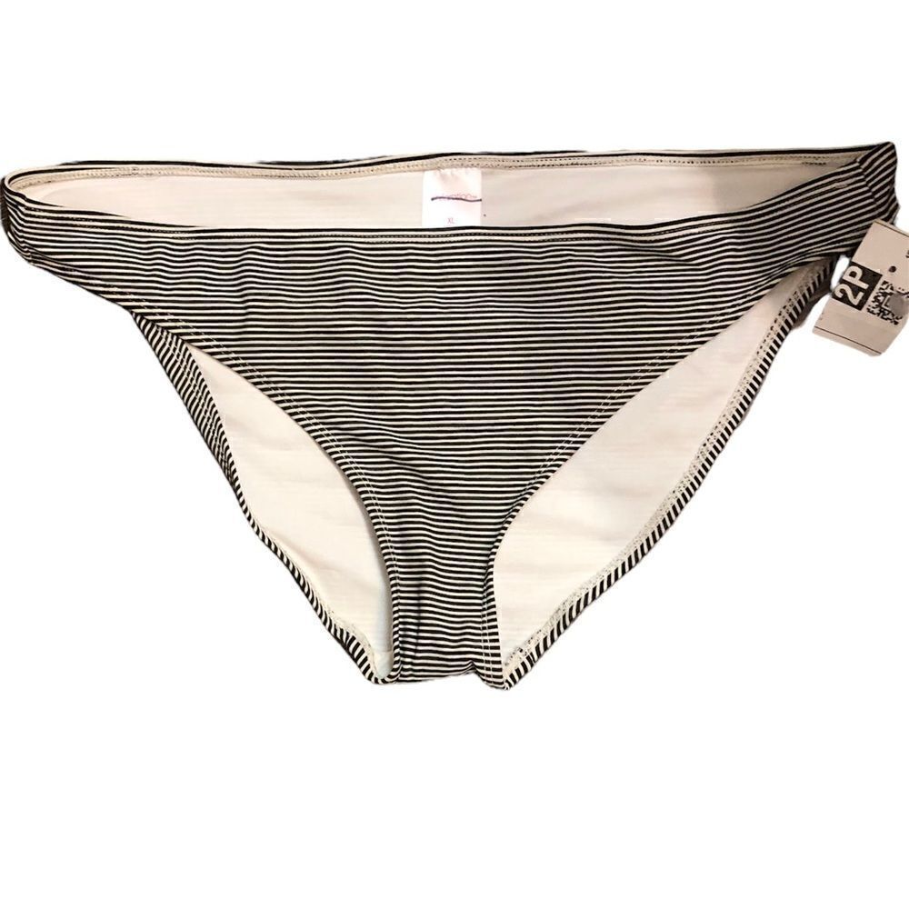Xhilaration black and white striped hipster bikini bottom